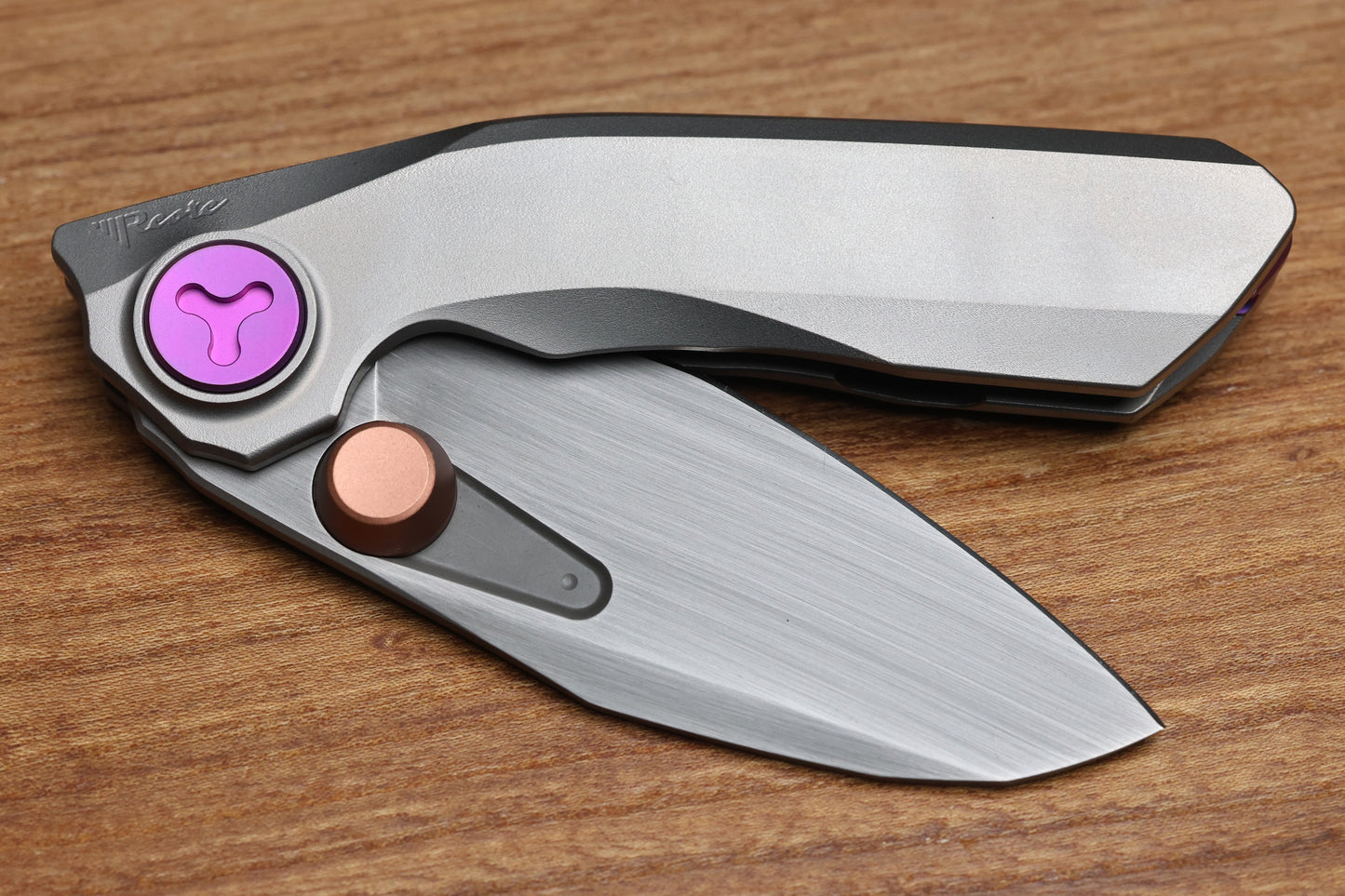 REATE KNIVES VK-FROK WIRE WHEEL TITANIUM HANDLE W/ HAND RUBBED ACID WASH ELMAX