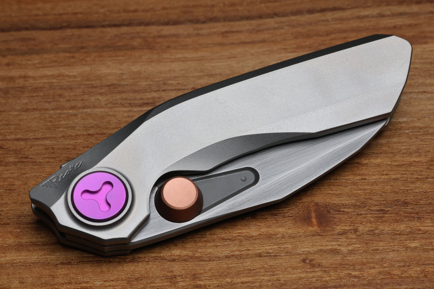 REATE KNIVES VK-FROK WIRE WHEEL TITANIUM HANDLE W/ HAND RUBBED ACID WASH ELMAX