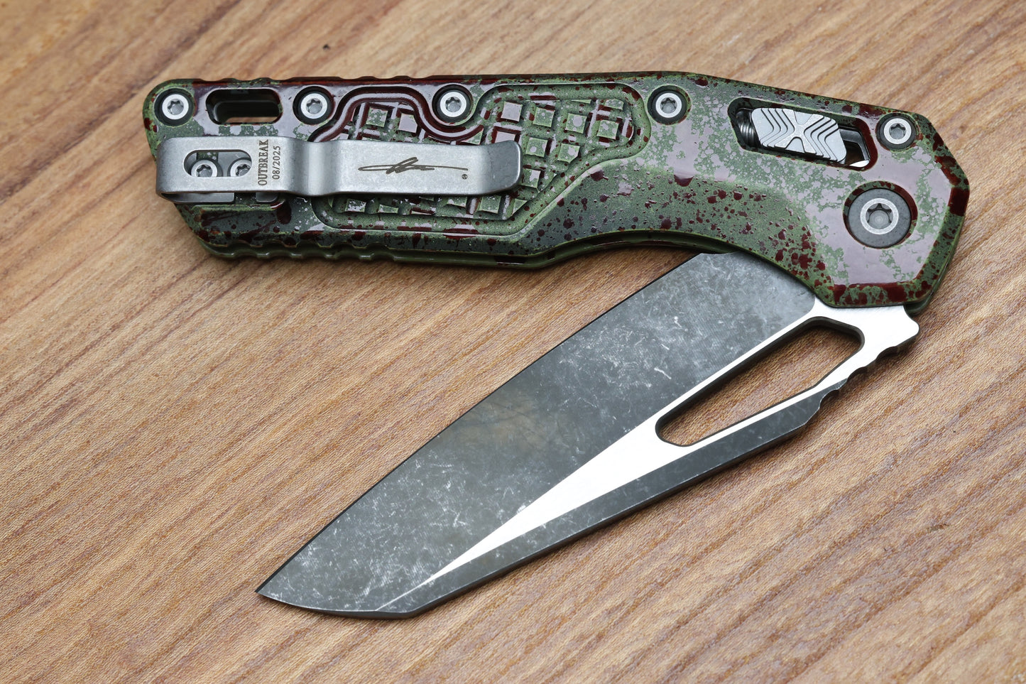 MICROTECH KNIVES MSI RAM LOK OUTBREAK FRAG ALUMINUM & M390MK 210-1FROBS