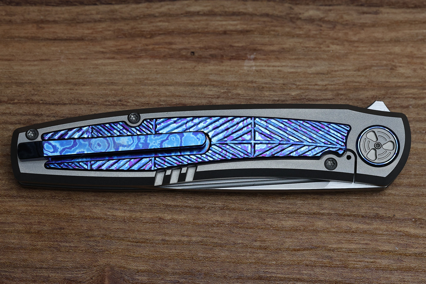 WINGMANEDC GORIZONT - MACH 3 - FROSTED SATIN M390 BLADE - TITANIUM/LAYERED TITANIUM HANDLE