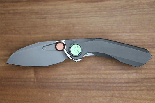 REATE KNIVES VK-FROK DARK BEAD BLAST TITANIUM HANDLE W/ DARK FROSTED SATIN ELMAX