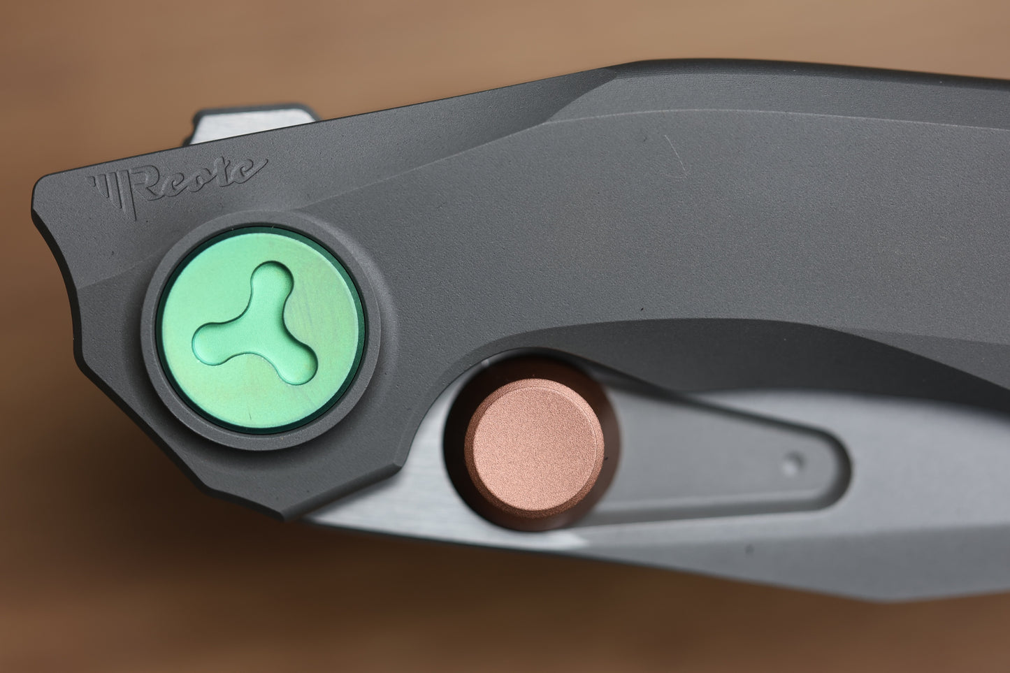 REATE KNIVES VK-FROK DARK BEAD BLAST TITANIUM HANDLE W/ DARK FROSTED SATIN ELMAX