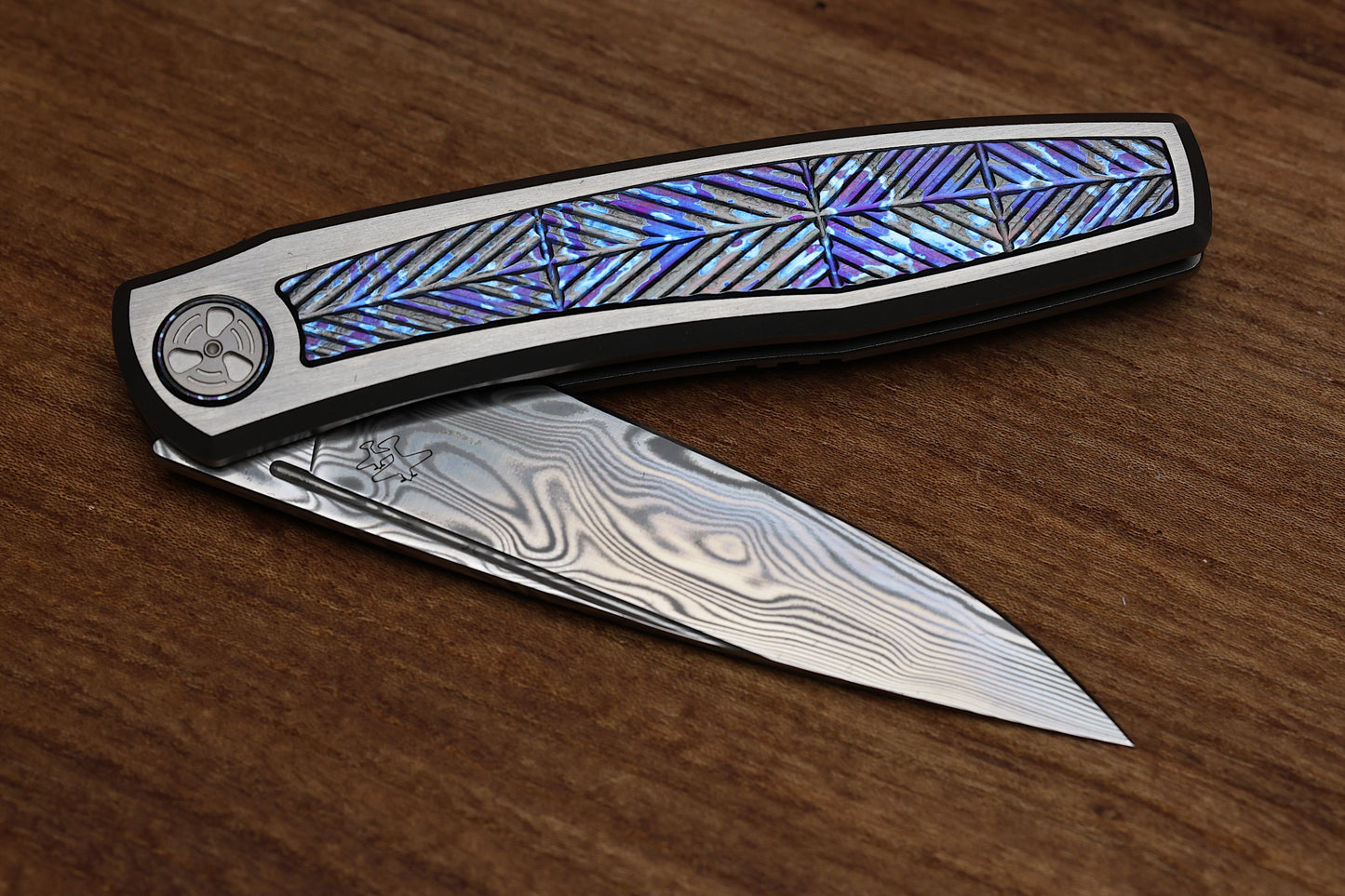 WINGMANEDC GORIZONT - MACH 3 - DAMASTEEL BLADE - TITANIUM/DARKTI HANDLE