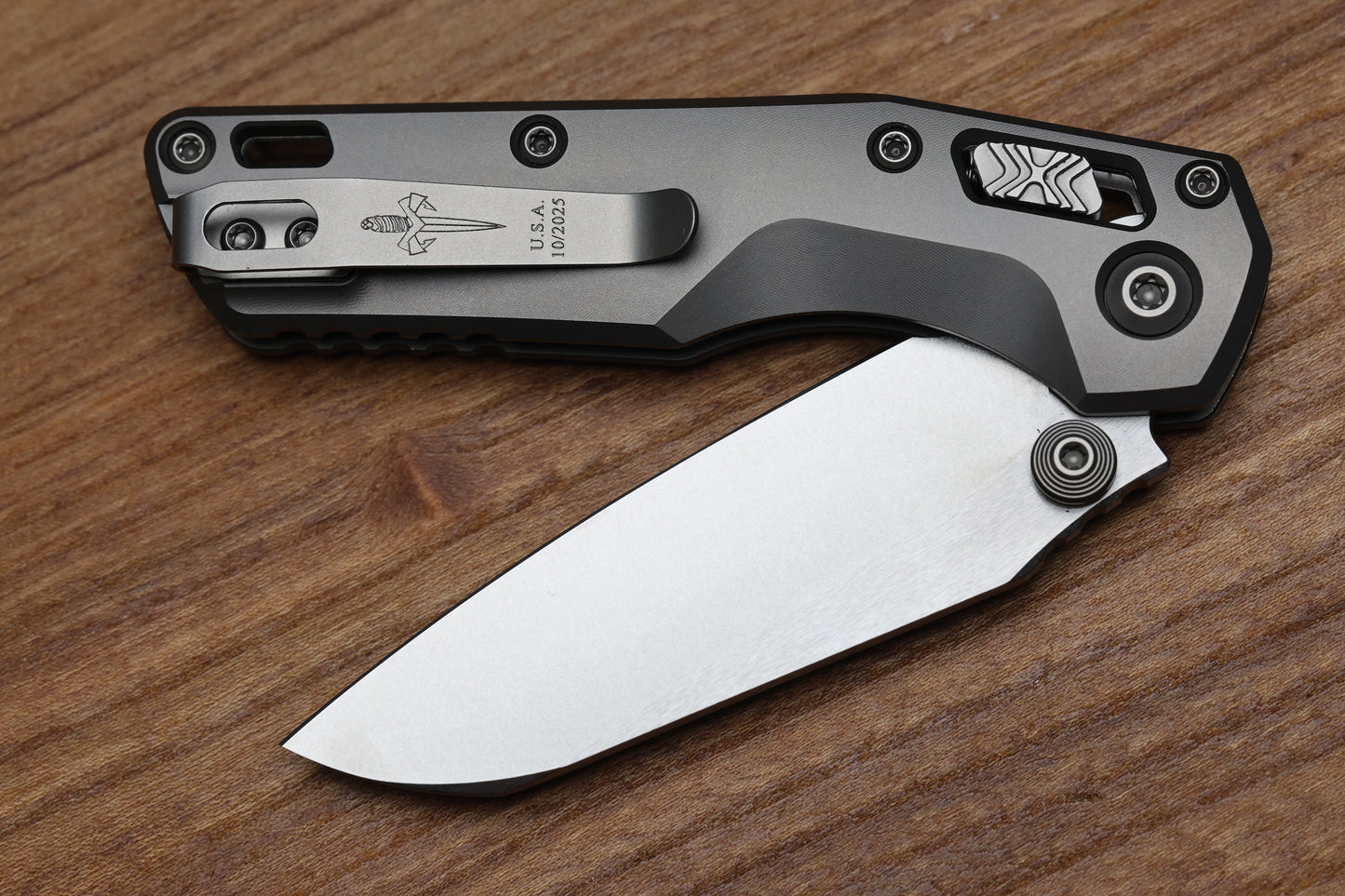 MARFIONE CUSTOM MSI MINI RAM LOK DOUBLE VAPOR BLAST TITANIUM HANDLES W/ DOUBLE VAPOR ACCENTS & TWO TONE STONEWASH M390MK