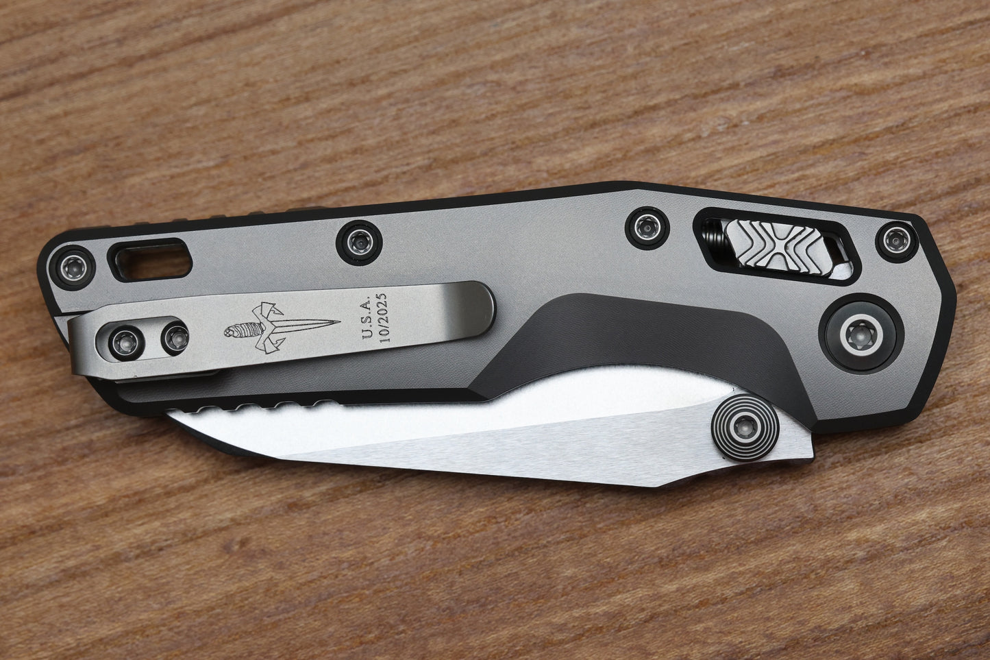 MARFIONE CUSTOM MSI MINI RAM LOK DOUBLE VAPOR BLAST TITANIUM HANDLES W/ DOUBLE VAPOR ACCENTS & TWO TONE STONEWASH M390MK
