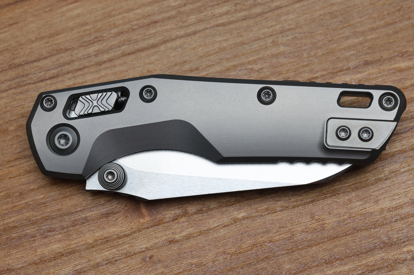 MARFIONE CUSTOM MSI MINI RAM LOK DOUBLE VAPOR BLAST TITANIUM HANDLES W/ DOUBLE VAPOR ACCENTS & TWO TONE STONEWASH M390MK