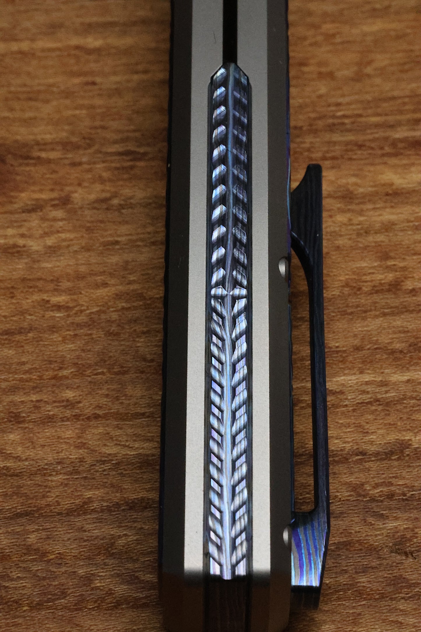 WINGMANEDC GORIZONT - MACH 3 - DAMASTEEL BLADE - TITANIUM/DARKTI HANDLE