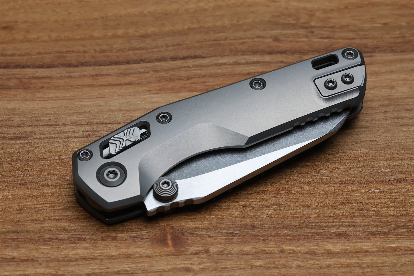 MARFIONE CUSTOM MSI MINI RAM LOK DOUBLE VAPOR BLAST TITANIUM HANDLES W/ DOUBLE VAPOR ACCENTS & TWO TONE STONEWASH M390MK