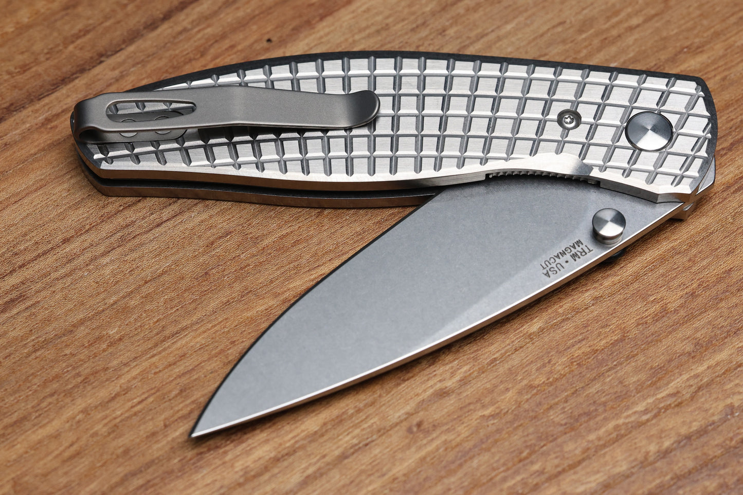 THREE RIVERS MANUFACTURING ATOM FRAG TITANIUM 3.5" DROP POINT MAGNACUT