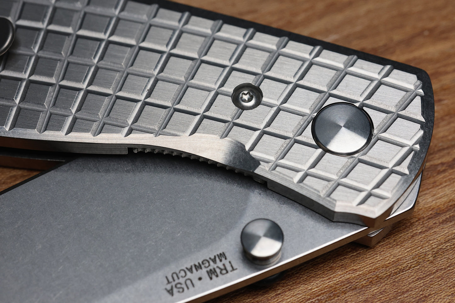 THREE RIVERS MANUFACTURING ATOM FRAG TITANIUM 3.5" DROP POINT MAGNACUT