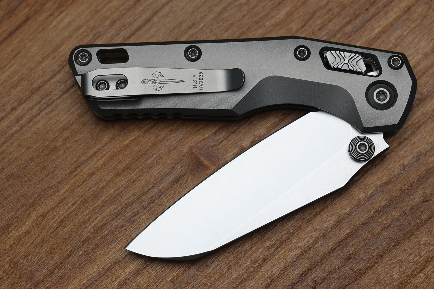 MARFIONE CUSTOM MSI RAM LOK MINI DOUBLE VAPOR BLAST TITANIUM HANDLES W/ DOUBLE VAPOR ACCENTS & STONEWASH M390MK