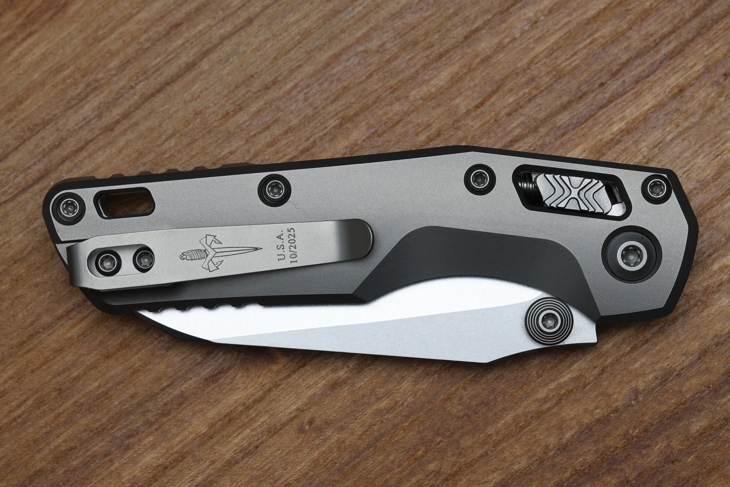 MARFIONE CUSTOM MSI RAM LOK MINI DOUBLE VAPOR BLAST TITANIUM HANDLES W/ DOUBLE VAPOR ACCENTS & STONEWASH M390MK
