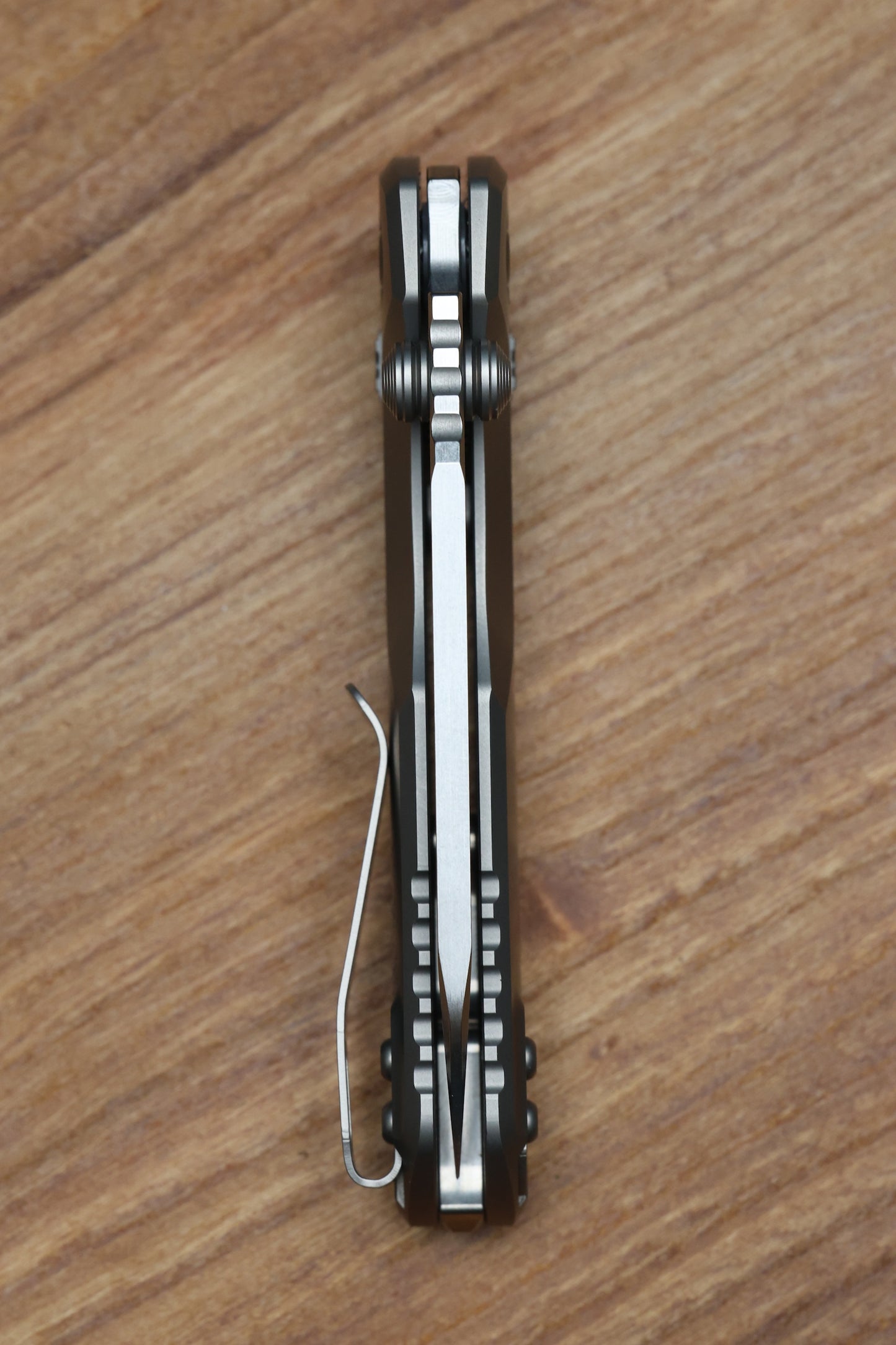 MARFIONE CUSTOM MSI RAM LOK MINI DOUBLE VAPOR BLAST TITANIUM HANDLES W/ DOUBLE VAPOR ACCENTS & STONEWASH M390MK