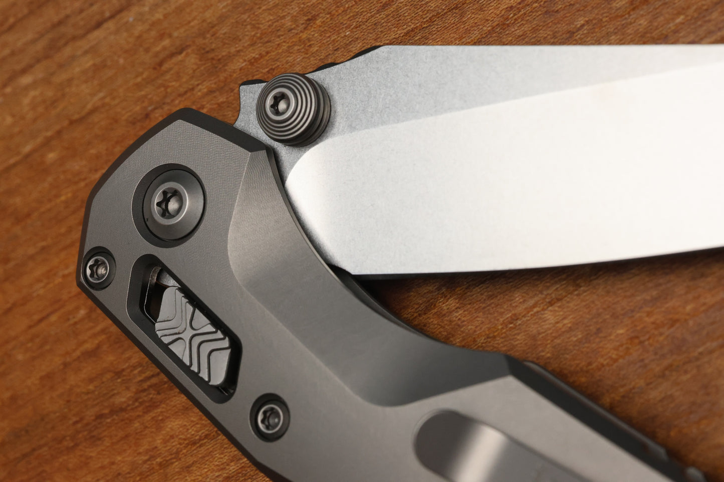 MARFIONE CUSTOM MSI RAM LOK MINI DOUBLE VAPOR BLAST TITANIUM HANDLES W/ DOUBLE VAPOR ACCENTS & STONEWASH M390MK