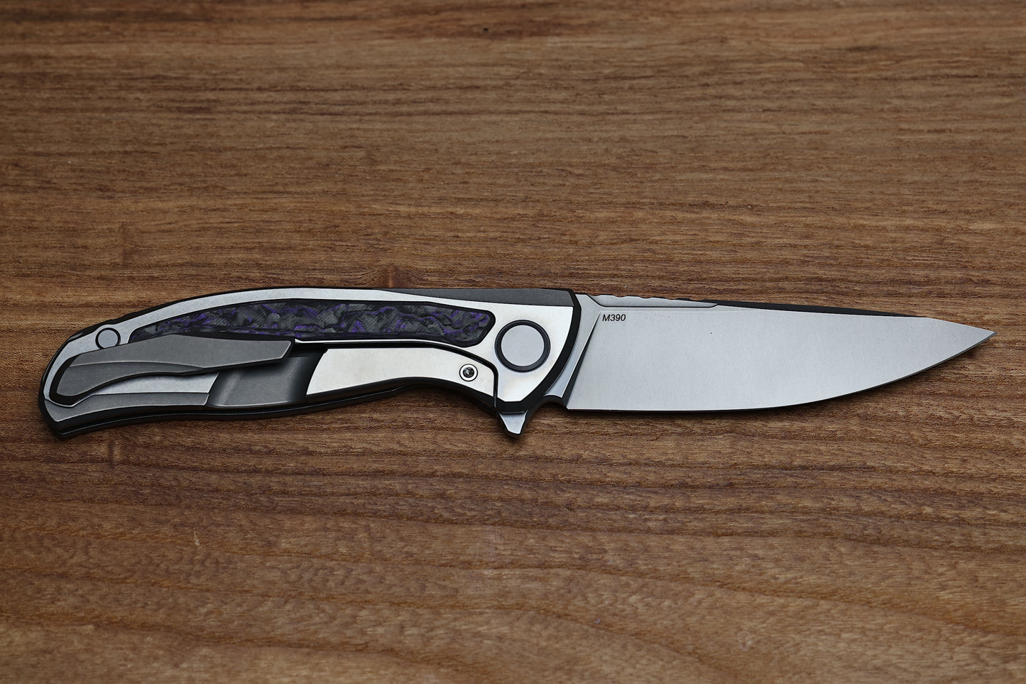 SHIROGOROV F95NL GEN. 5 - M390 BLADE - TITANIUM HANDLE - PURPLE TECHNOCARBO INLAYS - MRBS