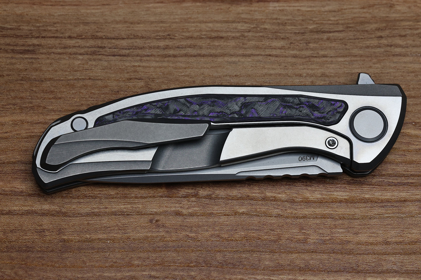 SHIROGOROV F95NL GEN. 5 - M390 BLADE - TITANIUM HANDLE - PURPLE TECHNOCARBO INLAYS - MRBS