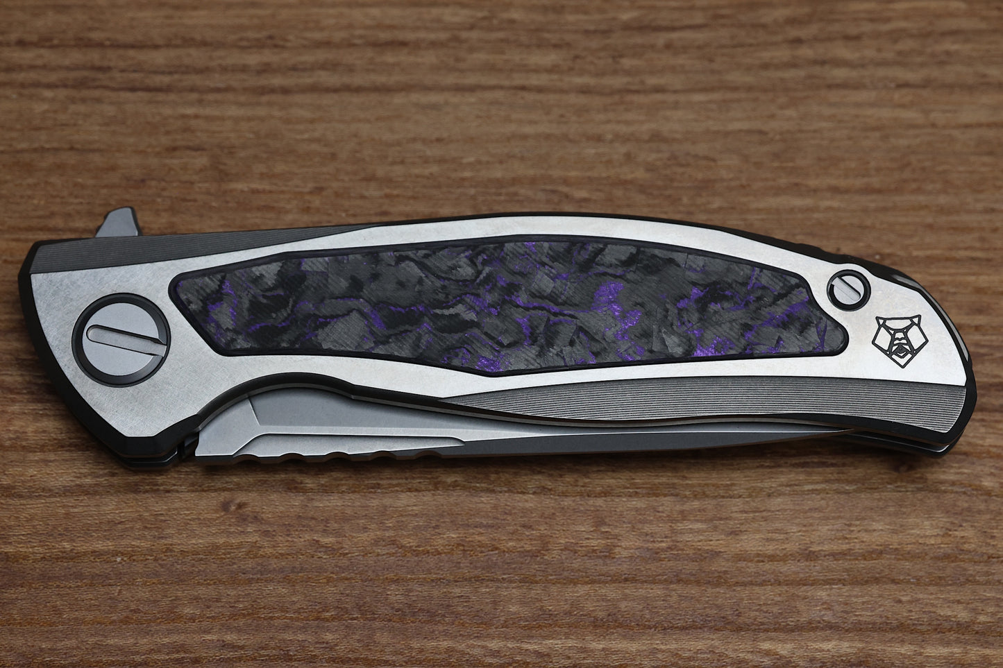 SHIROGOROV F95NL GEN. 5 - M390 BLADE - TITANIUM HANDLE - PURPLE TECHNOCARBO INLAYS - MRBS