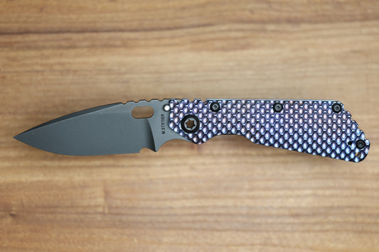STRIDER KNIVES SMF DGG - HEAT COLORED TITANIUM HANDLE - DROP POINT 20CV BLADE