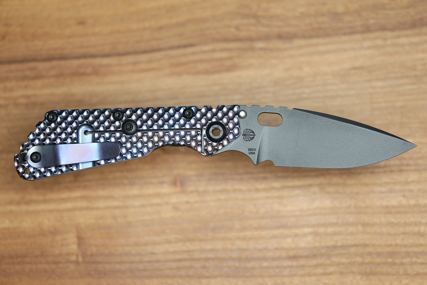 STRIDER KNIVES SMF DGG - HEAT COLORED TITANIUM HANDLE - DROP POINT 20CV BLADE
