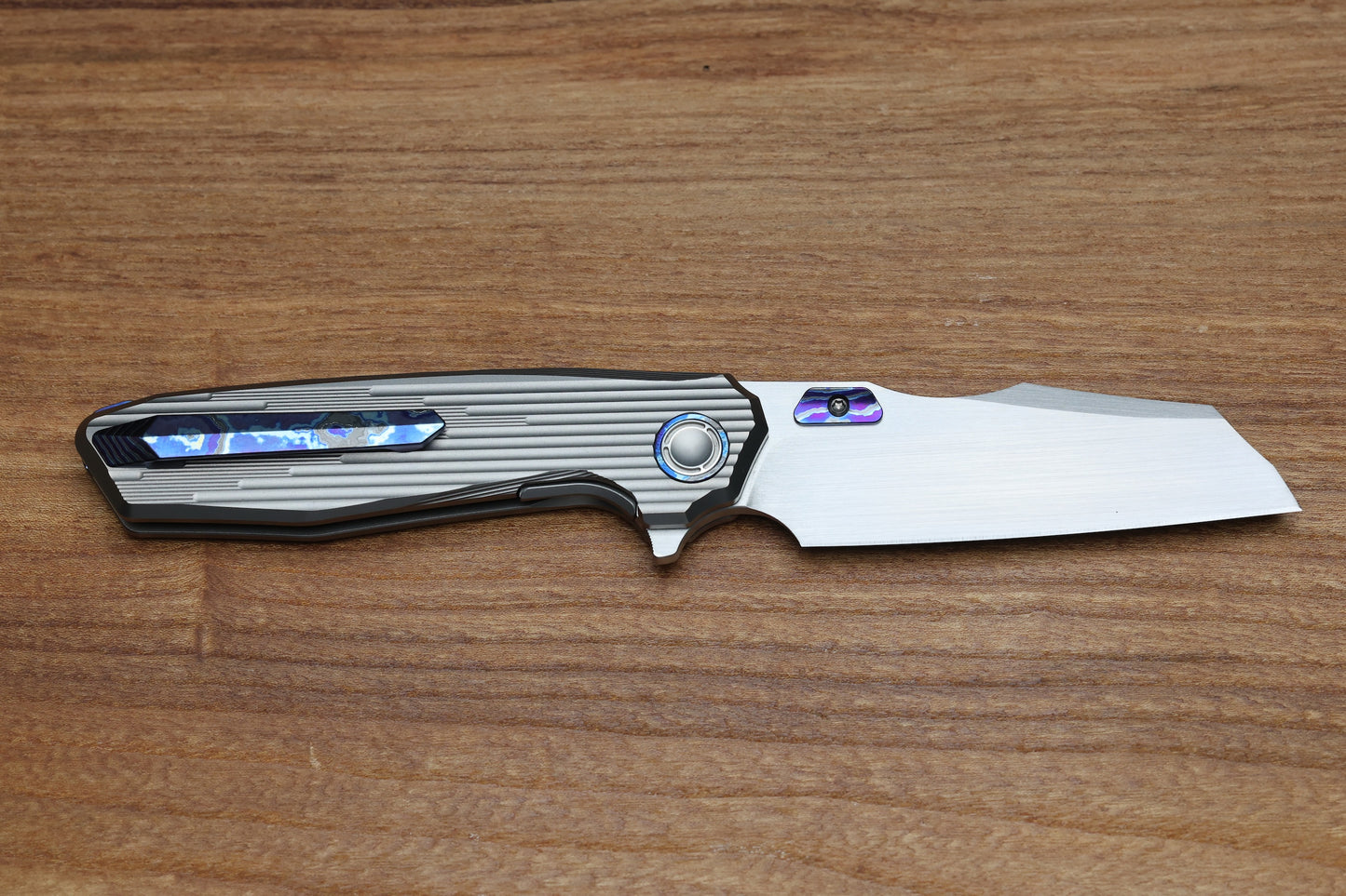 REATE KNIVES MANTIS - MILLED TITANIUM ZIRCUTI ACCENTS - HAND SATIN ELMAX BLADE