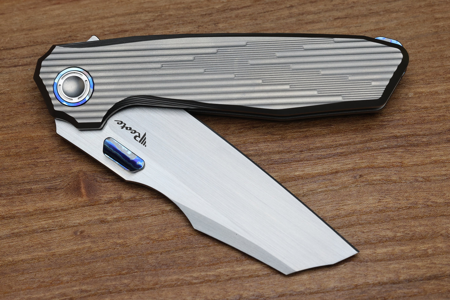 REATE KNIVES MANTIS - MILLED TITANIUM ZIRCUTI ACCENTS - HAND SATIN ELMAX BLADE