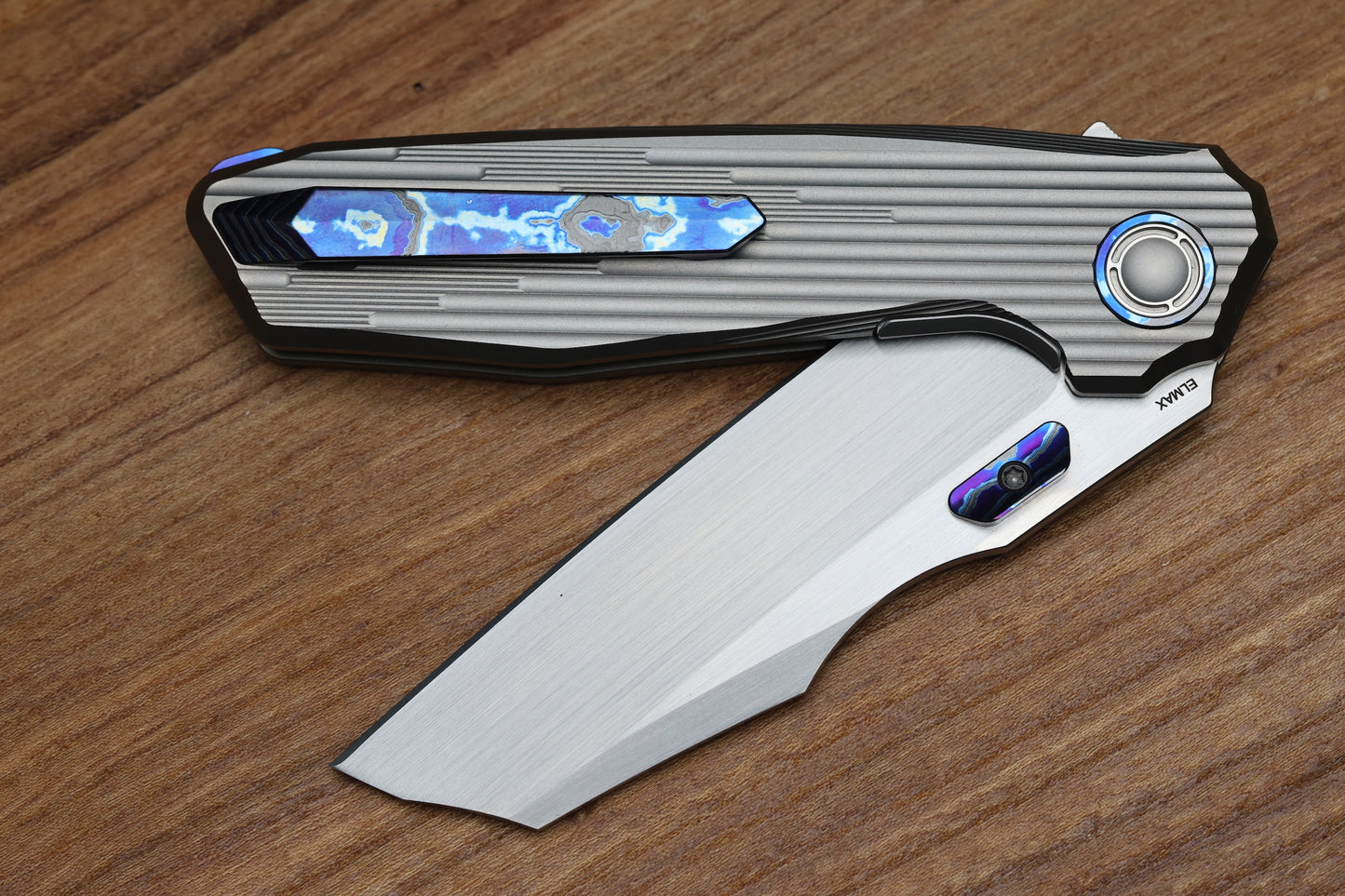 REATE KNIVES MANTIS - MILLED TITANIUM ZIRCUTI ACCENTS - HAND SATIN ELMAX BLADE