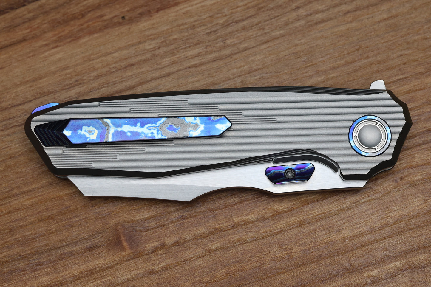 REATE KNIVES MANTIS - MILLED TITANIUM ZIRCUTI ACCENTS - HAND SATIN ELMAX BLADE
