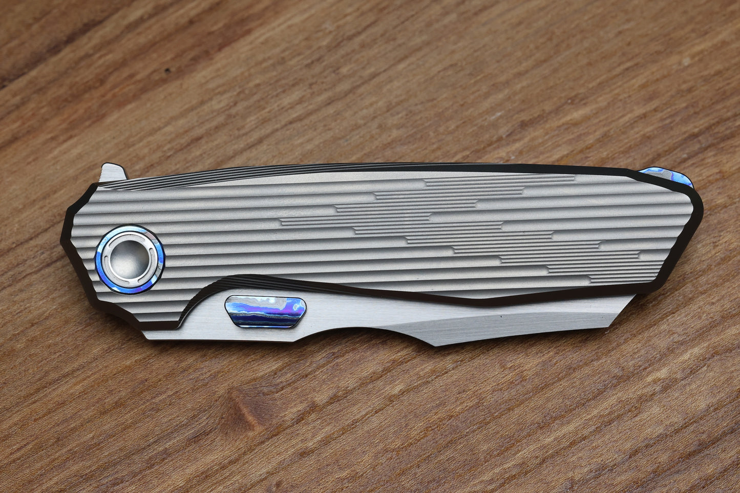 REATE KNIVES MANTIS - MILLED TITANIUM ZIRCUTI ACCENTS - HAND SATIN ELMAX BLADE