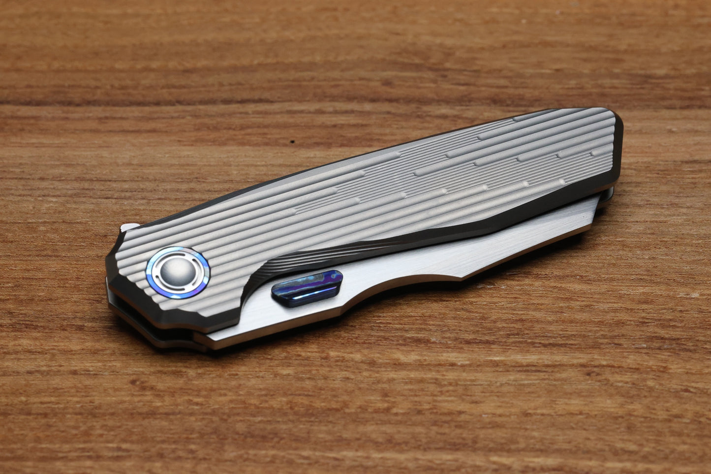 REATE KNIVES MANTIS - MILLED TITANIUM ZIRCUTI ACCENTS - HAND SATIN ELMAX BLADE