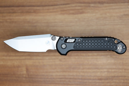 MICROTECH KNIVES LUDT RAM-LOK W/ BLACK FRAG HANDLE & STONEWASH TANTO 1136RL-10FR