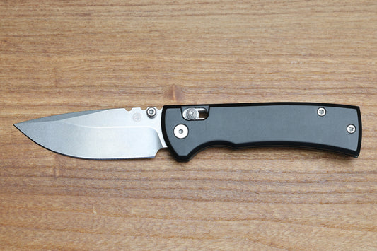 CHAVES KNIVES X-LOCK W/ BLACK ALUMINUM HANDLES & STONEWASH D2