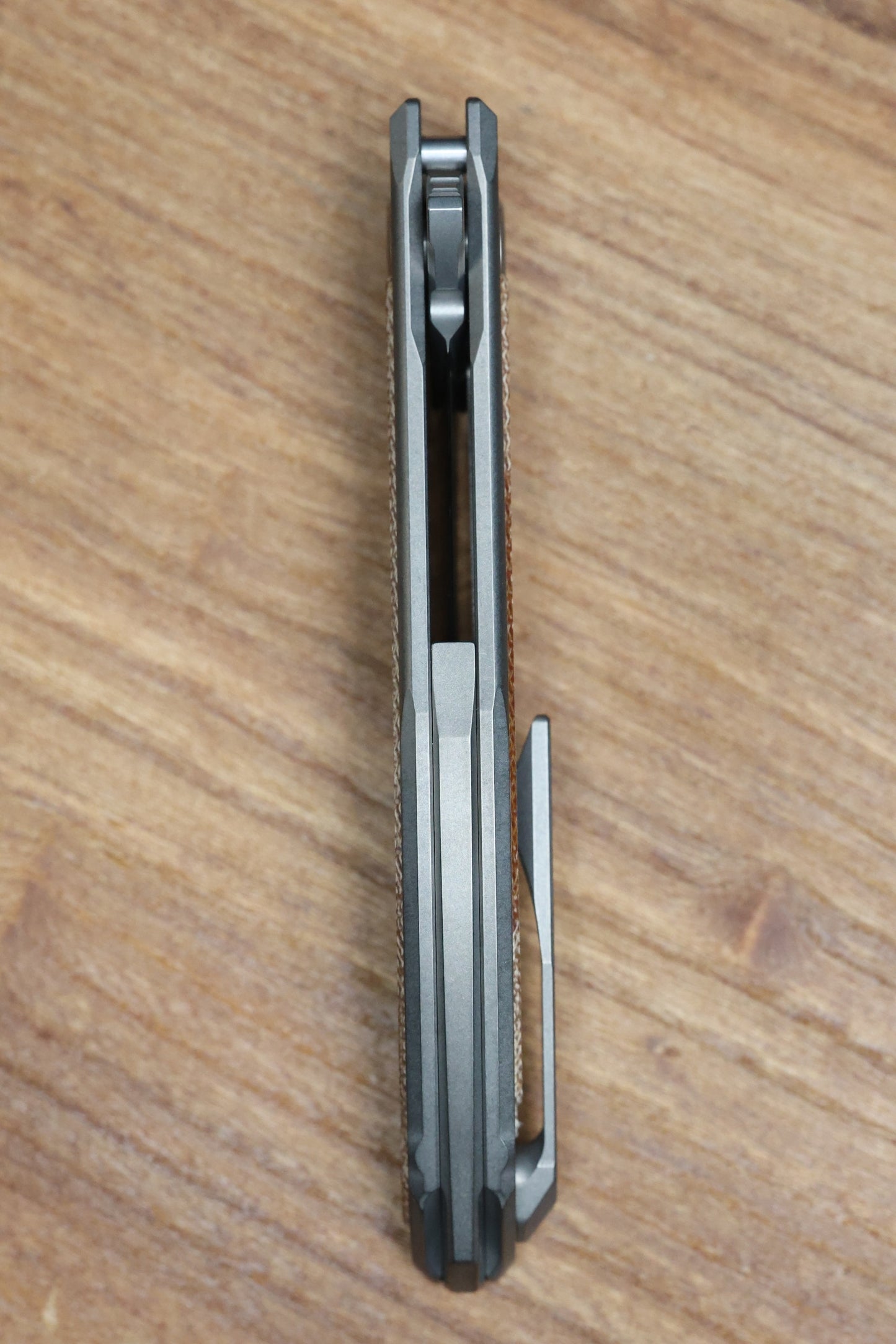 SHIROGOROV NEON NL - ELMAX BLADE - TITANIUM/NATURAL CANVAS MICARTA HANDLE - MRBS