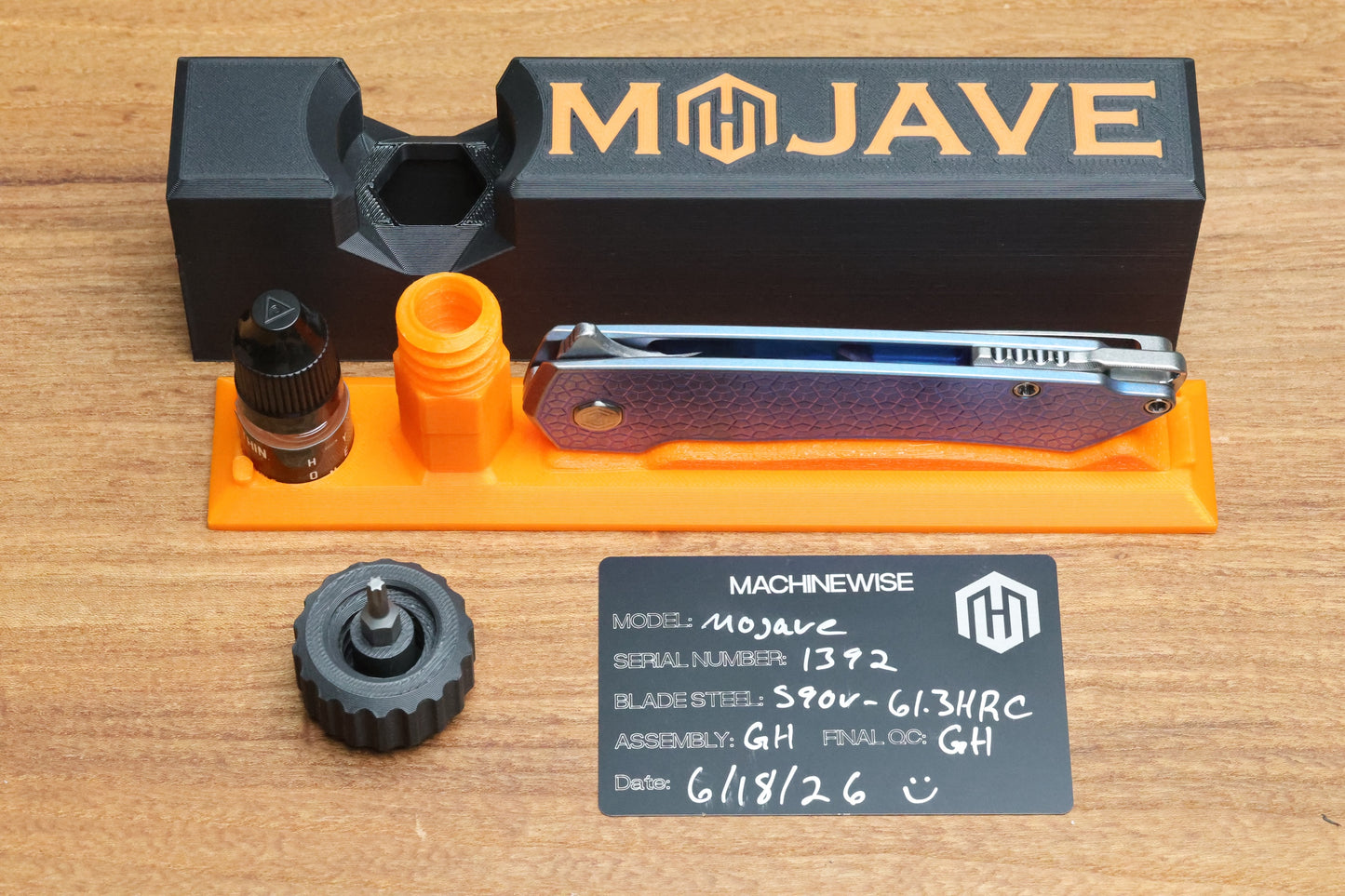MACHINEWISE MOJAVE #1392 MILLED PATTERN BLUE ANO TITANIUM AND S90V BLADE