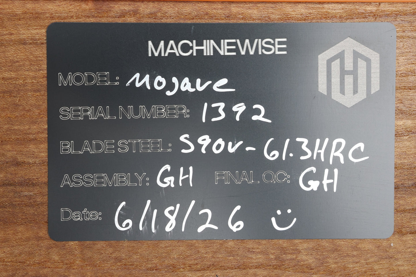 MACHINEWISE MOJAVE #1392 MILLED PATTERN BLUE ANO TITANIUM AND S90V BLADE