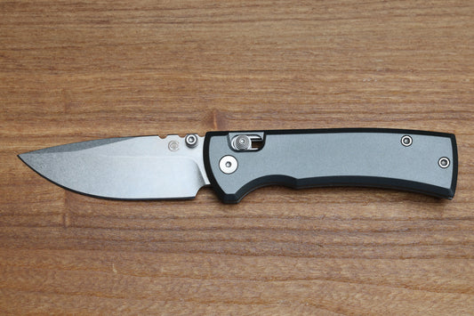 CHAVES KNIVES X-LOCK W/ GRAY ALUMINUM HANDLES & STONEWASH D2