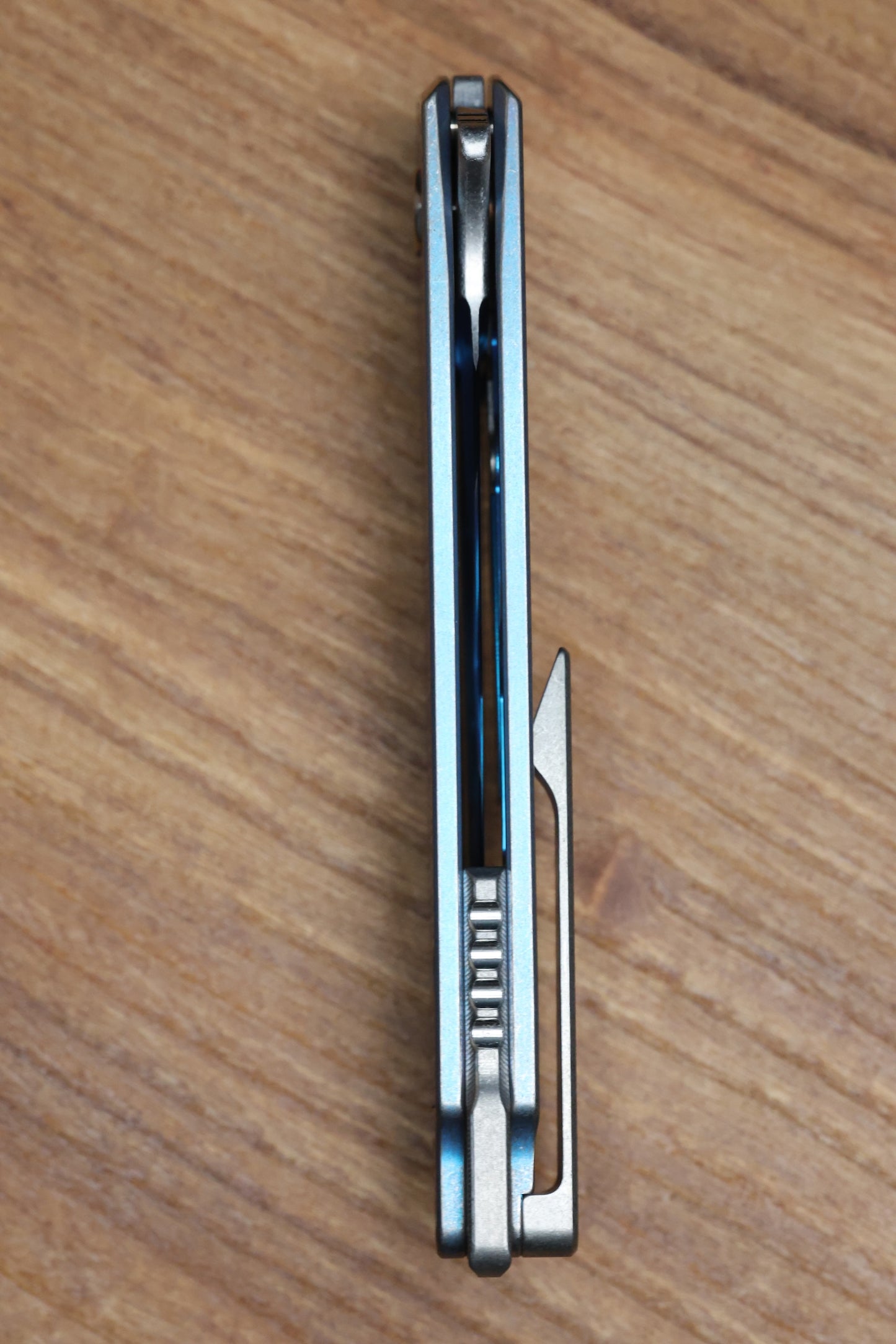 MACHINEWISE MOJAVE #1392 MILLED PATTERN BLUE ANO TITANIUM AND S90V BLADE