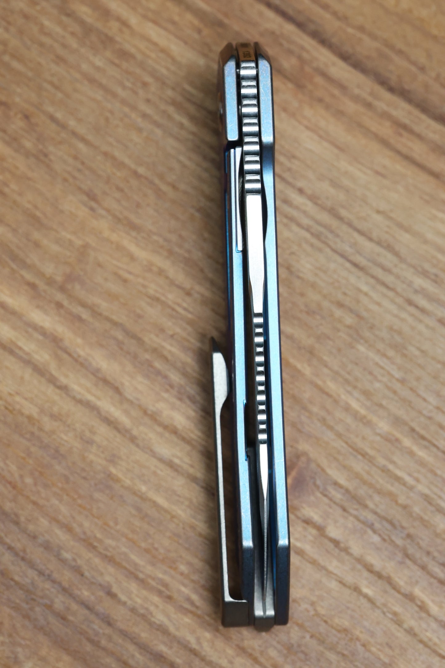 MACHINEWISE MOJAVE #1392 MILLED PATTERN BLUE ANO TITANIUM AND S90V BLADE