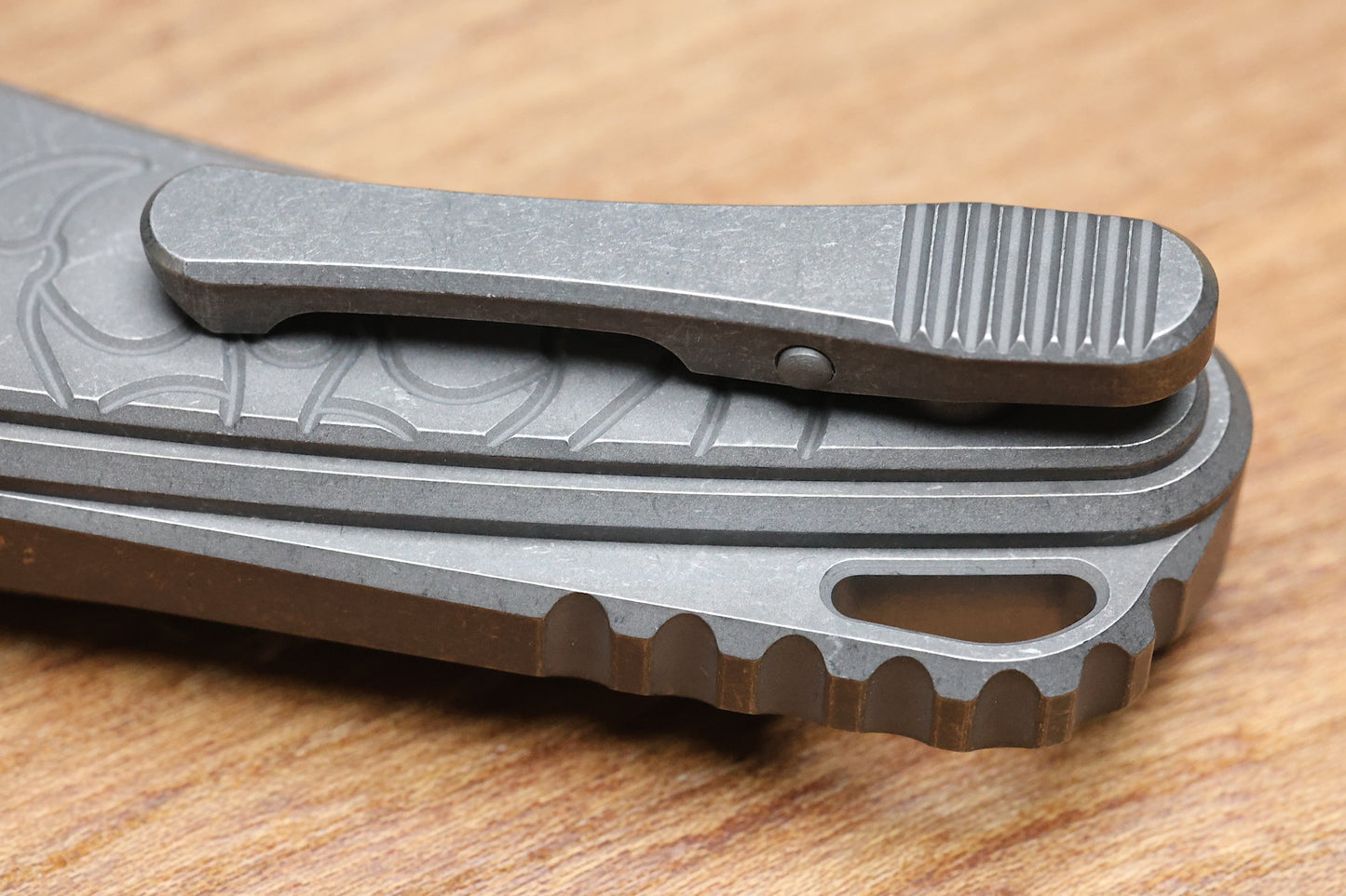 HAWK KNIFE DESIGNS TALON STONEWASHED M390 BLADE, TITANIUM HANDLE SCALES