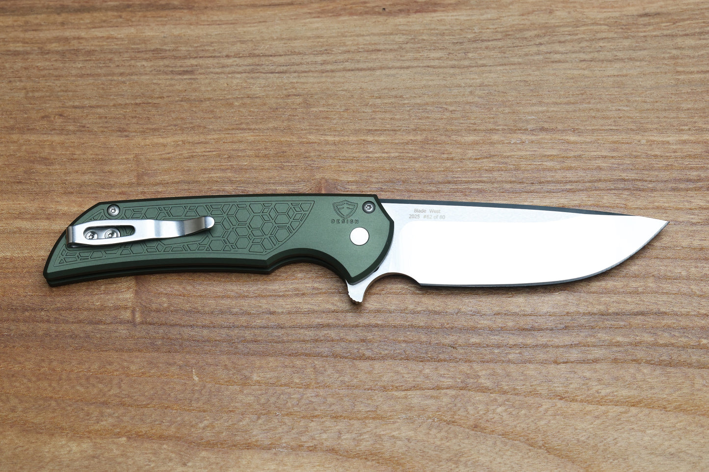PRO-TECH MORDAX GRIDLOCK GREEN ALUMINUM HANDLE W/ MACHINE SATIN MAGNACUT BSW25.MORDAX.1