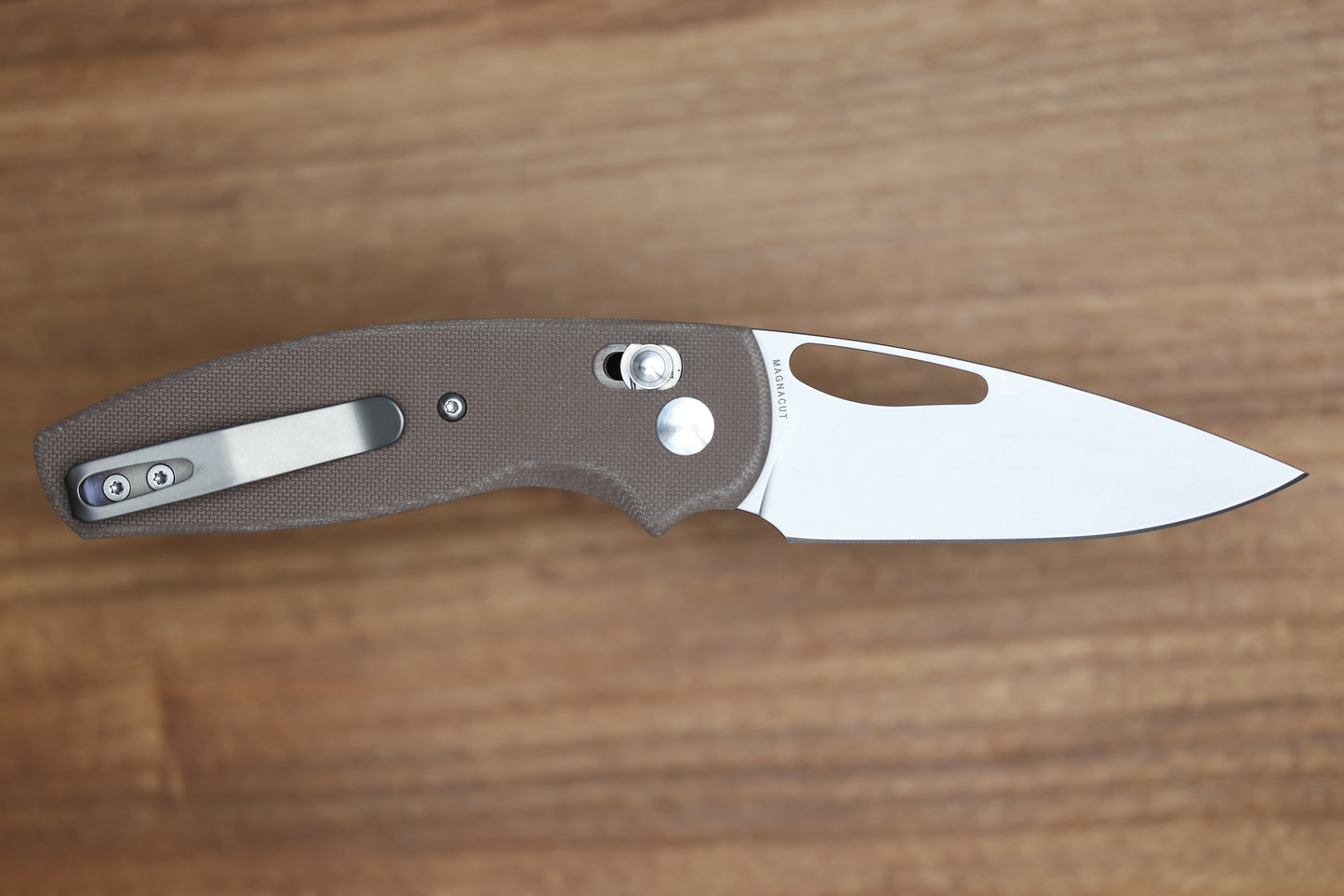 THREE RIVERS MANUFACTURING BULLDOG REV B RIVER-LOK EARTH BROWN G10 MAGNACUT BLADE