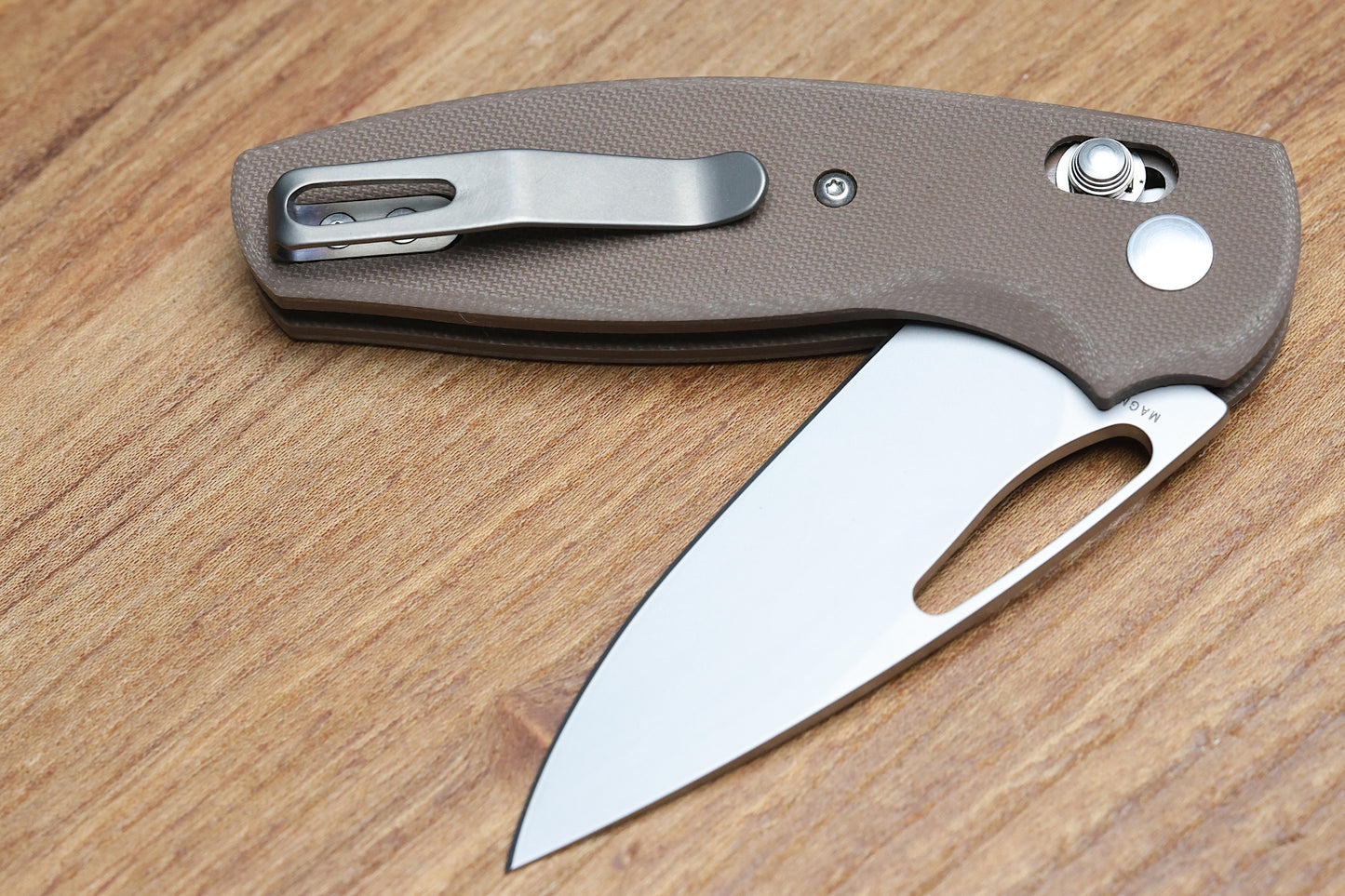 THREE RIVERS MANUFACTURING BULLDOG REV B RIVER-LOK EARTH BROWN G10 MAGNACUT BLADE