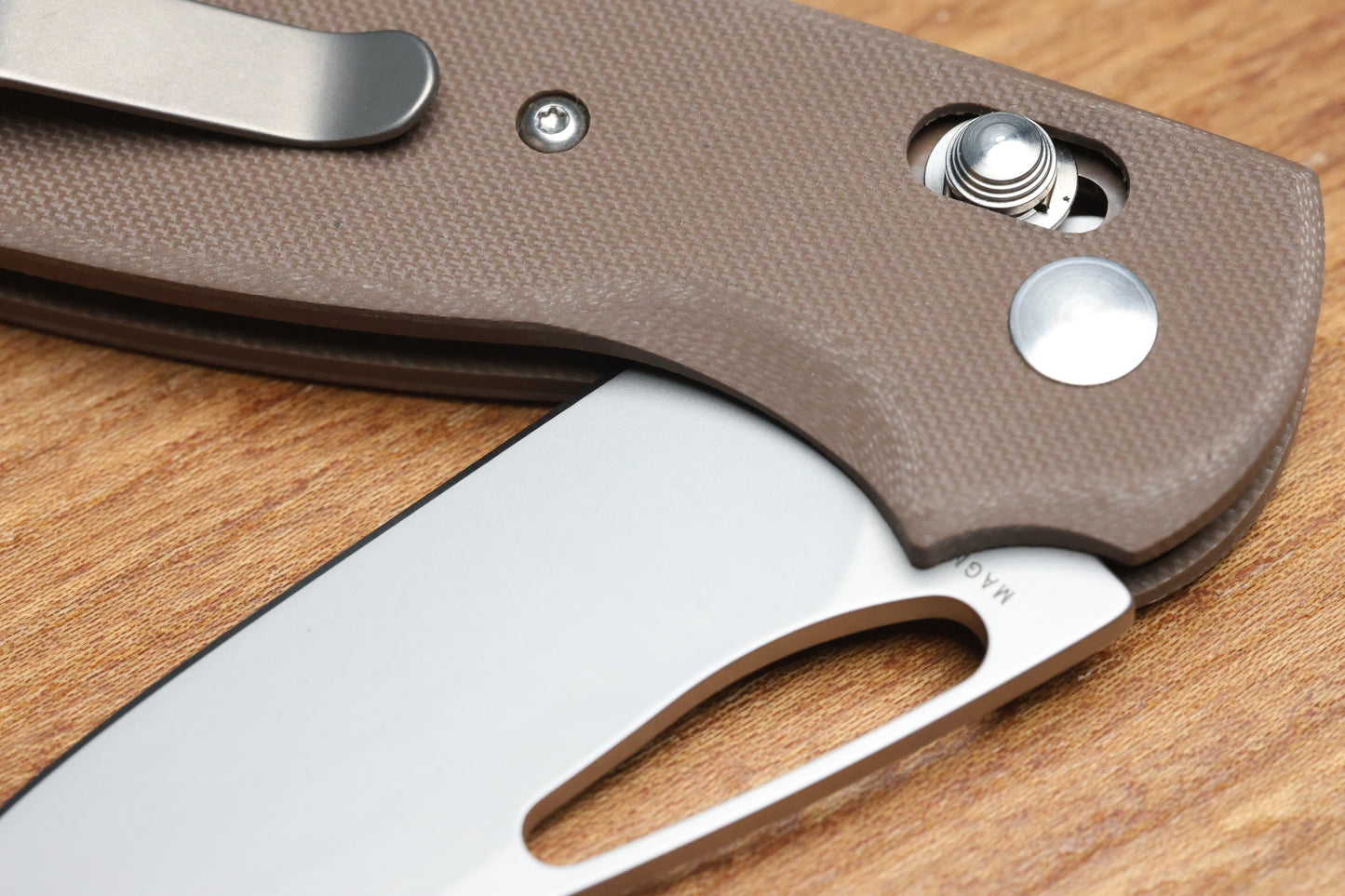THREE RIVERS MANUFACTURING BULLDOG REV B RIVER-LOK EARTH BROWN G10 MAGNACUT BLADE