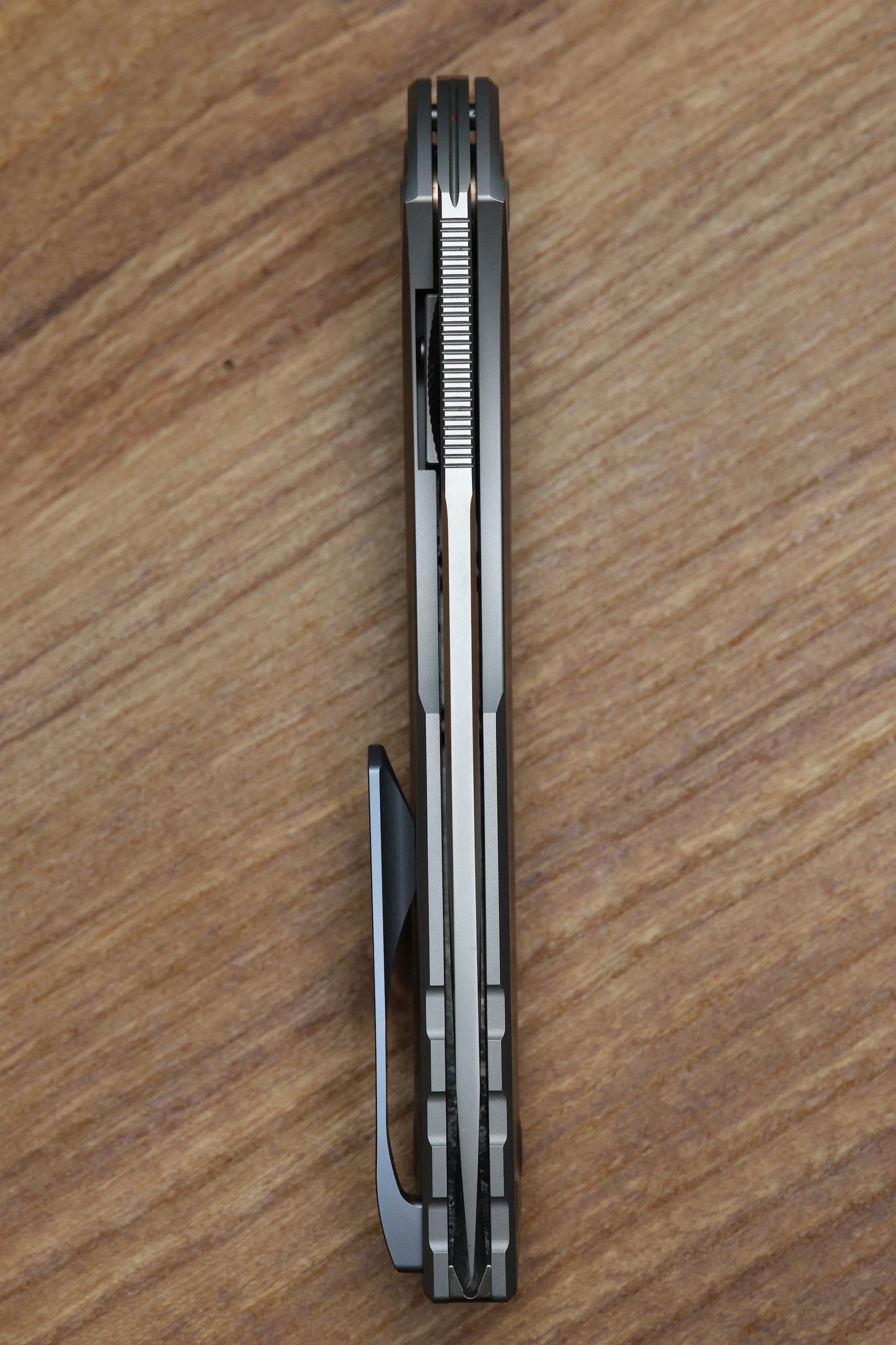 CUSTOM KNIFE FACTORY SUKHOI-5 TITANIUM HANDLES W/ CRYSTAL TI BACKSPACER & M398