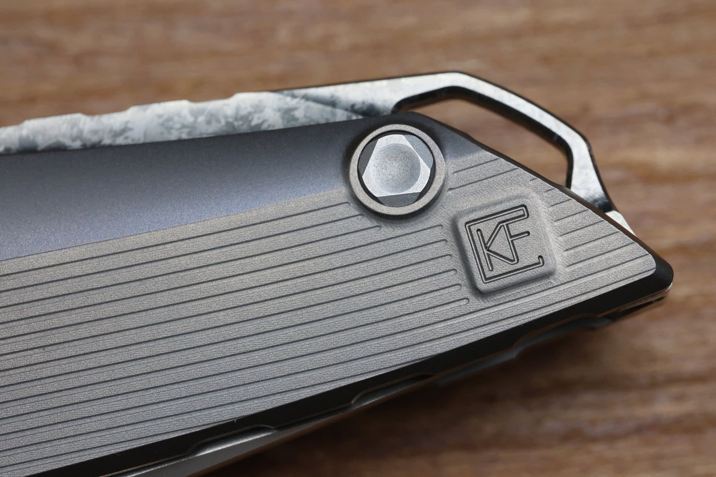 CUSTOM KNIFE FACTORY SUKHOI-5 TITANIUM HANDLES W/ CRYSTAL TI BACKSPACER & M398