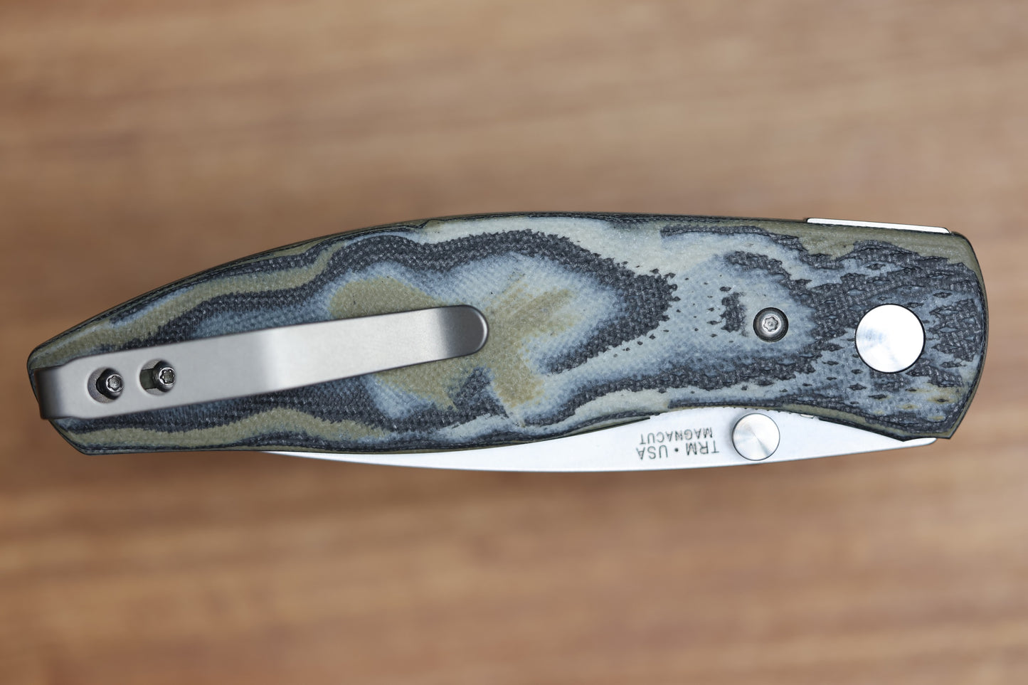 THREE RIVERS MANUFACTURING ATOM LIZARD SKIN MIDNIGHT JUNGLE G10 MAGNACUT BLADE