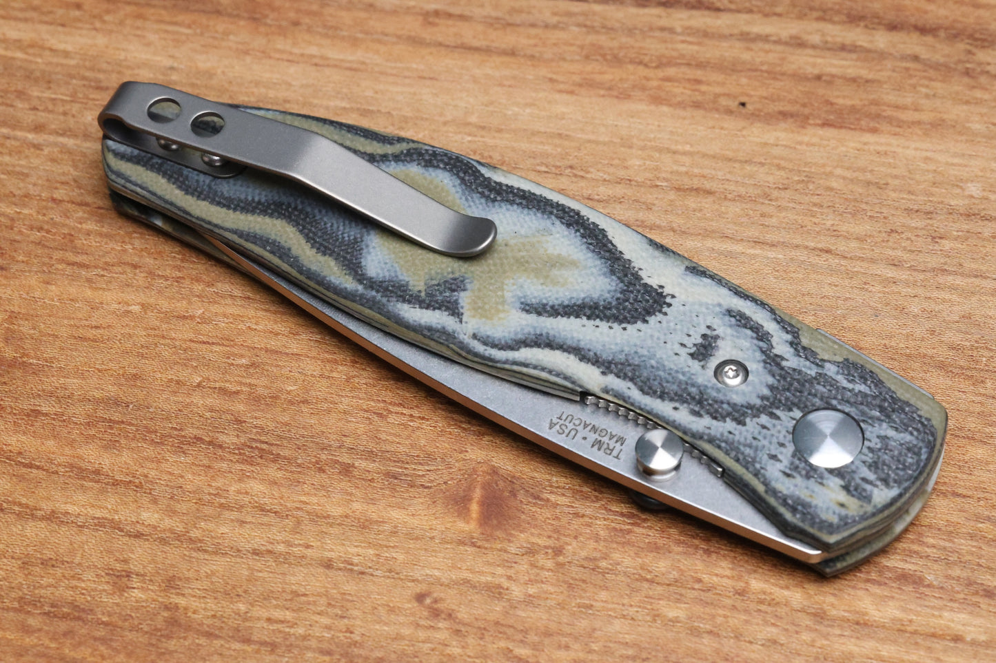 THREE RIVERS MANUFACTURING ATOM LIZARD SKIN MIDNIGHT JUNGLE G10 MAGNACUT BLADE