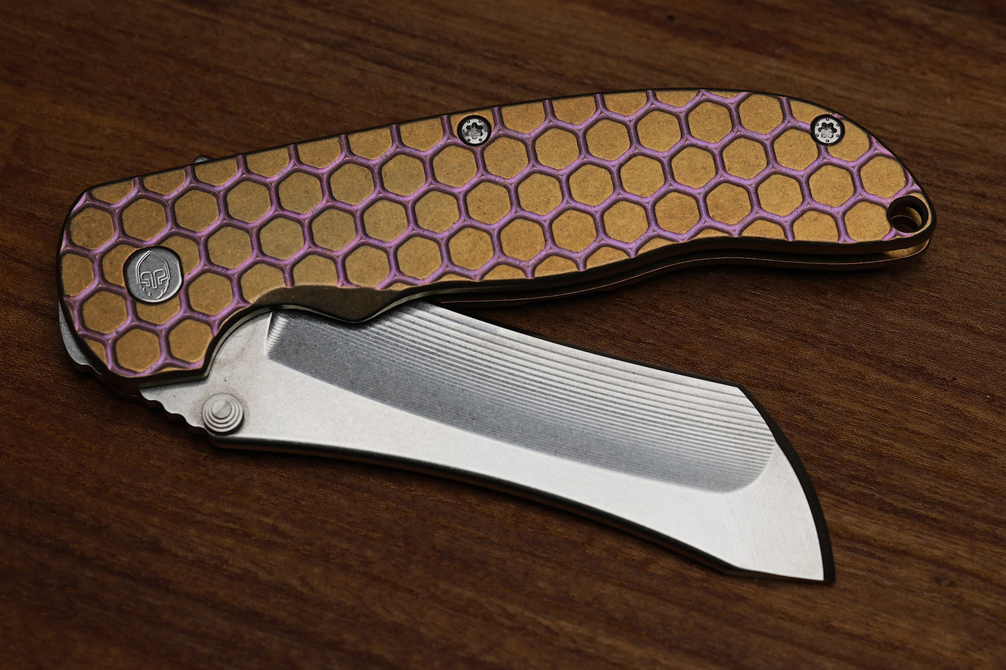 GRIMSMO NORSEMAN #7026 REVERSE HONEYCOMB ROSE GOLD- RWL 34 STONEWASHED BLADE