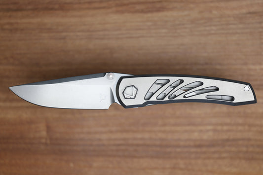 SHARKNIVCO WAKA V4.9 GILLS TITANIUM FRAME LOCK RWL34 POLISHED STONEWASH