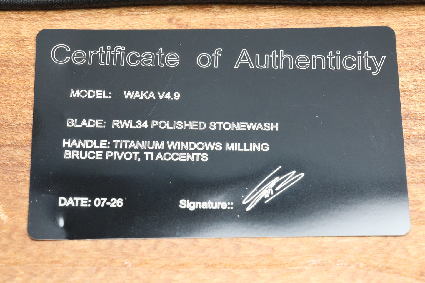SHARKNIVCO WAKA V4.9 WINDOWS TITANIUM FRAME LOCK RWL34 POLISHED STONEWASH
