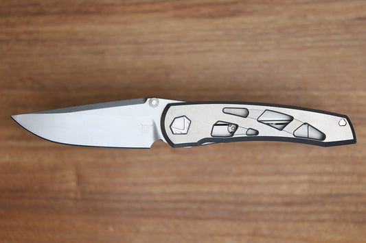 SHARKNIVCO WAKA V4.9 WINDOWS TITANIUM FRAME LOCK RWL34 POLISHED STONEWASH